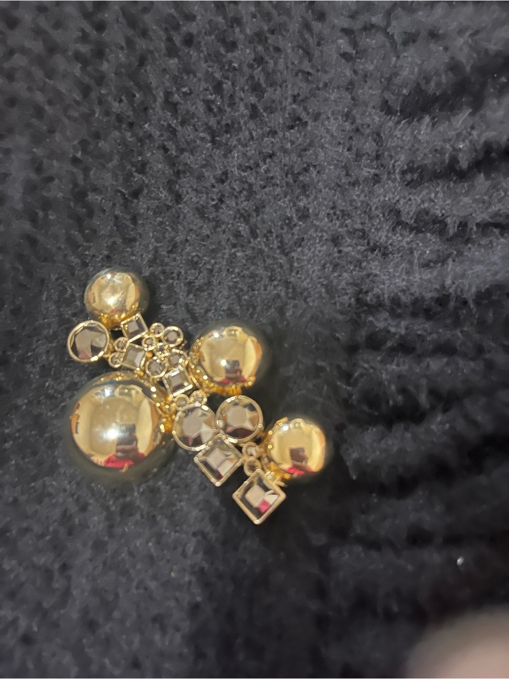 St. John Gold Cluster Brooch with Faceted Accents